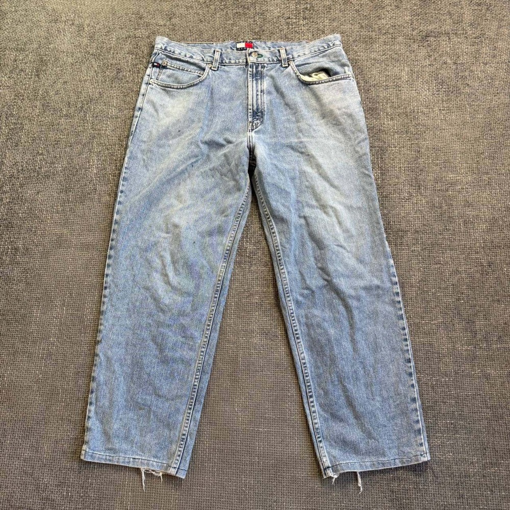 Tommy Hilfiger Tommy Jeans Mens 36 Light Wash Loose Fit Straight Leg Vintage Y2K